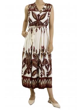 Vestito fantasia lungo scollo a V